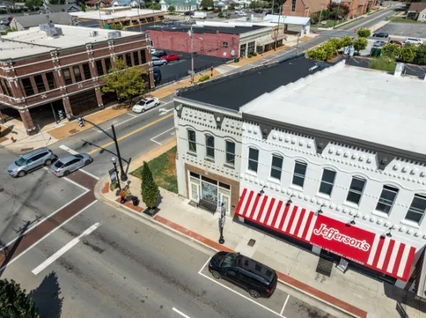 an aerial view of a city