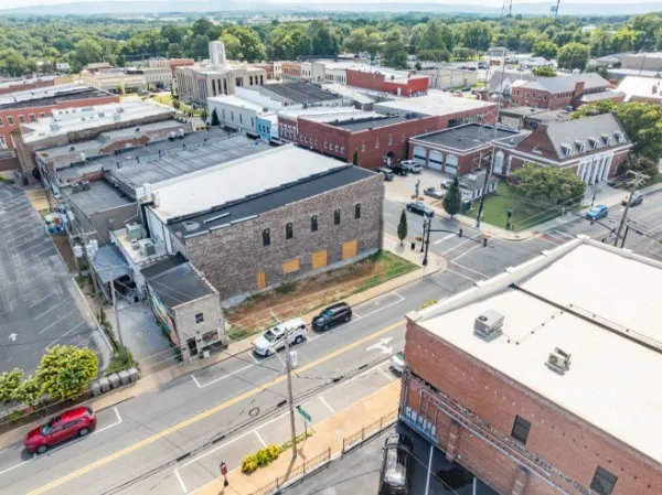 an aerial view of a city
