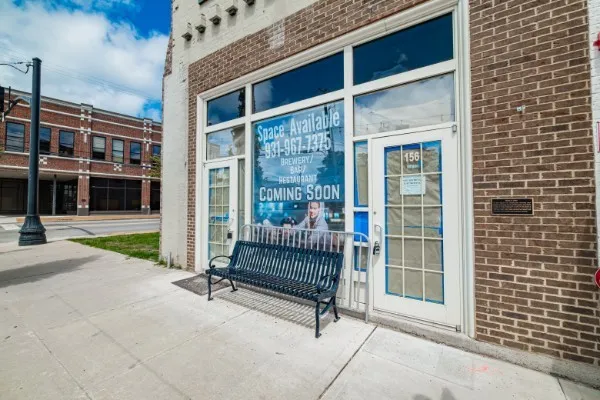 a view of a brick wall