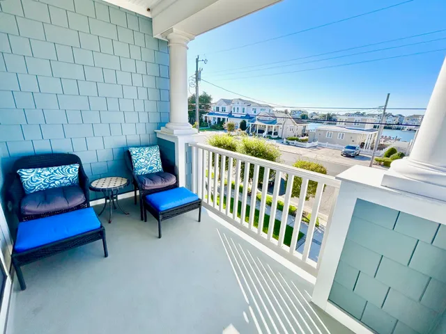 a view of a chairs in a balcony
