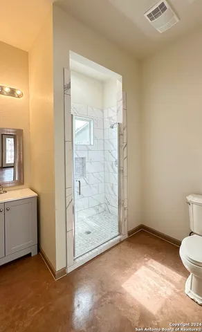 a bathroom with a shower