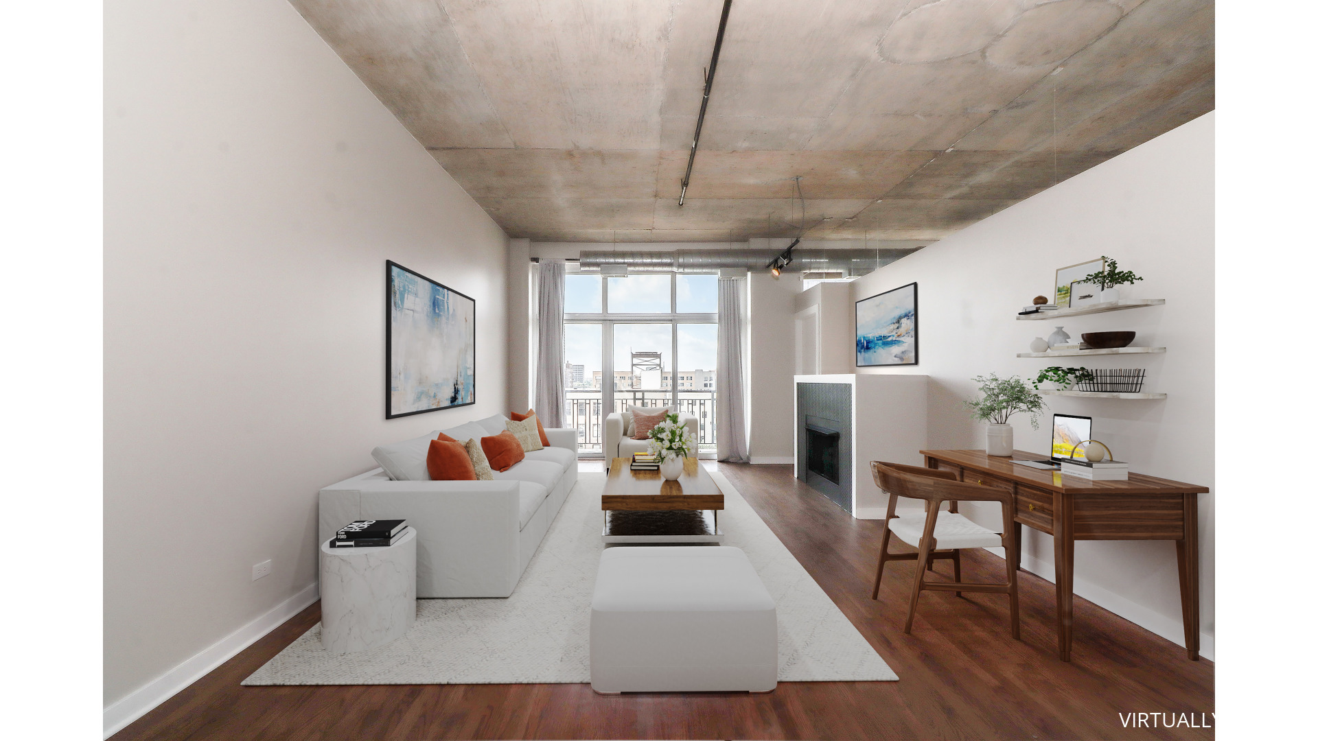 1000 West Adams Street, Unit 710 Chicago, IL 60607 - Photo 4 of 19 a living room with furniture and a large window
