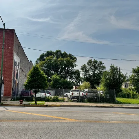 a view of a street from a building