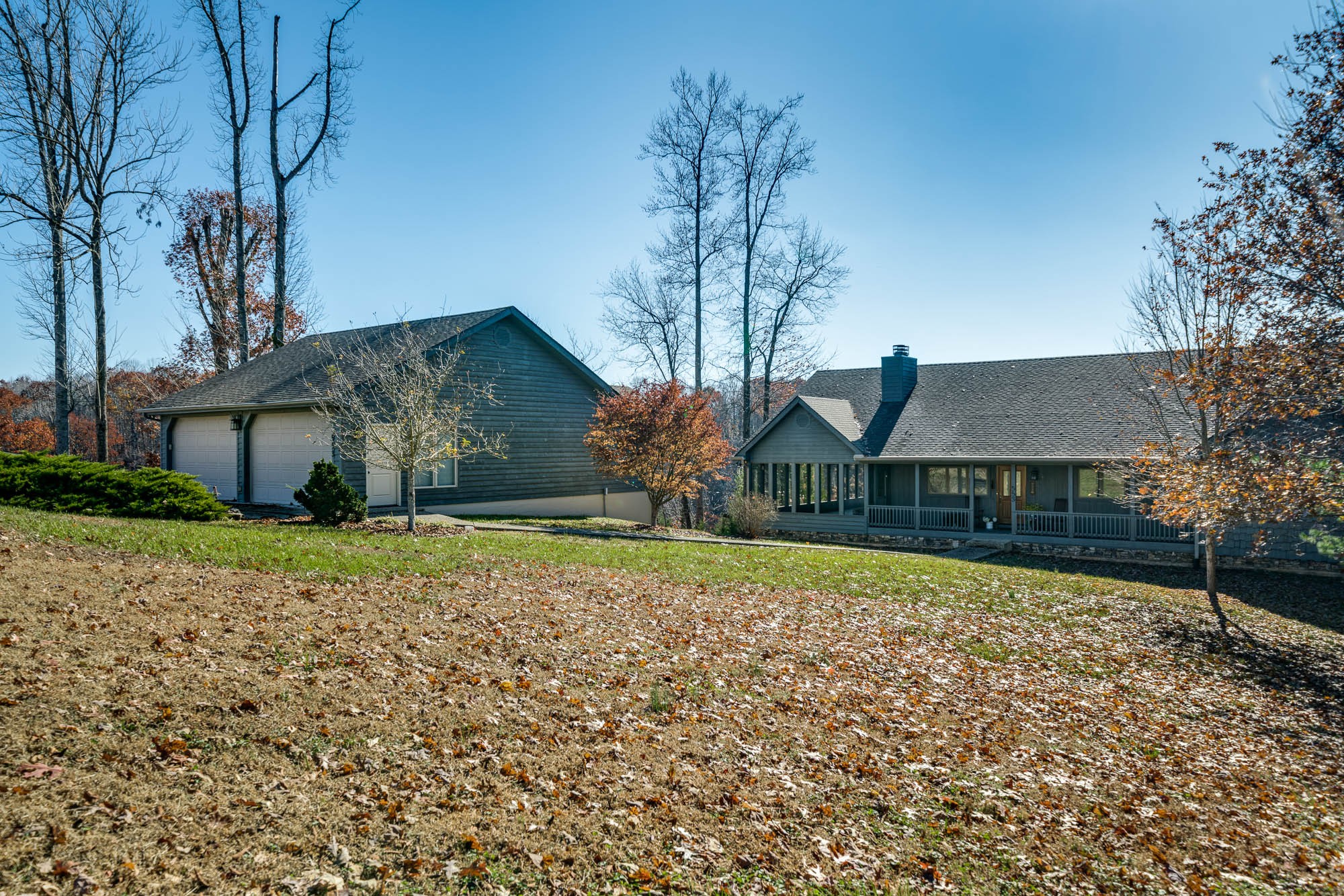 a house view with a garden space