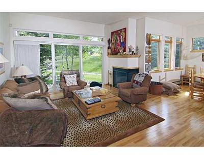 1180 North Frontage Road West, Unit 6A Vail, CO 81657 - Photo 1 of 12 a living room with furniture large window and a fireplace