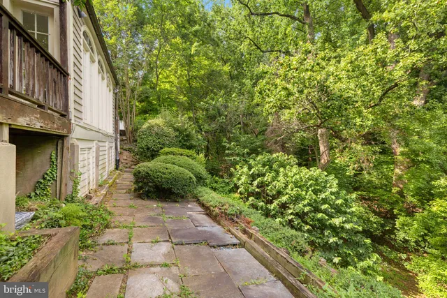 a backyard of a house with lots of green space