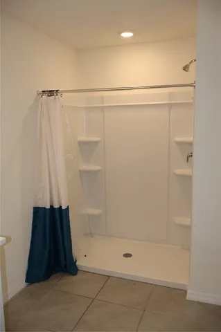 a bathroom with a shower