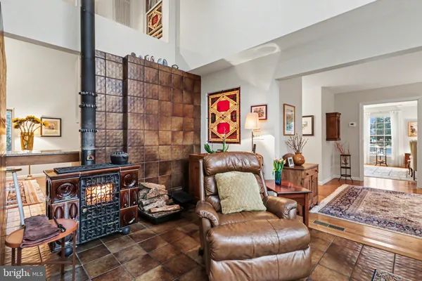 a living room with furniture