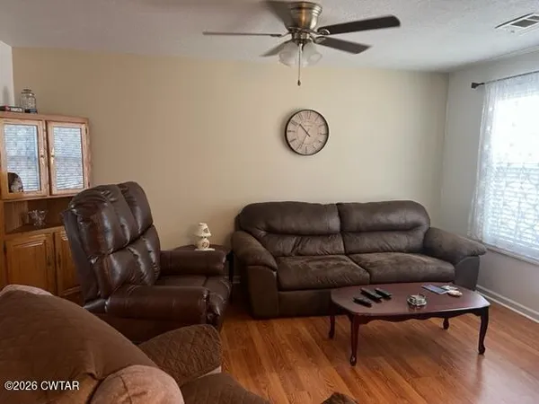 a living room with furniture