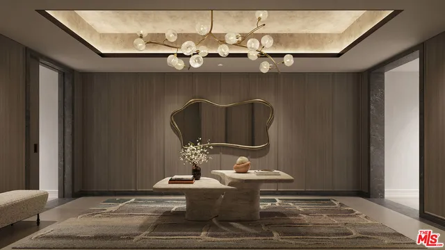 a view of dining room with wooden floor