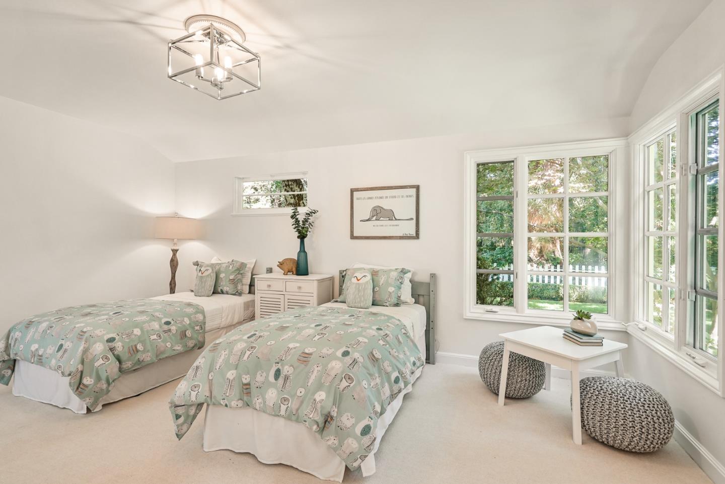 76 Catalpa Drive Atherton, CA 94027 - Photo 25 of 52 a bedroom with two beds and a large window