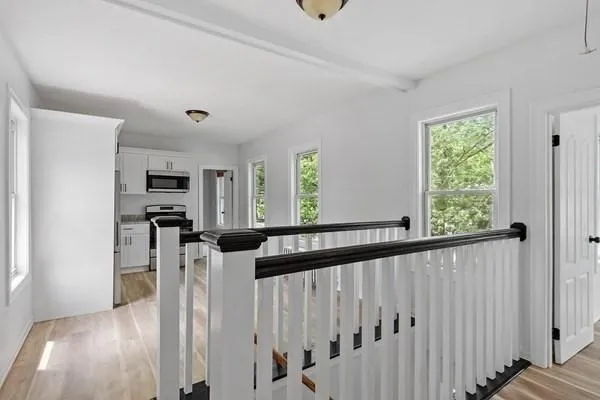 a view of a living room and a window