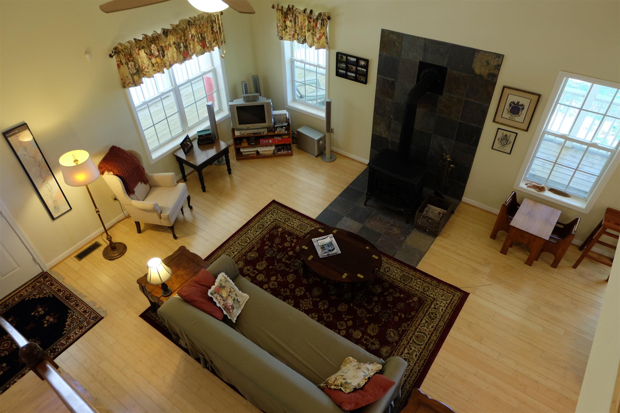 View from top of stairs.