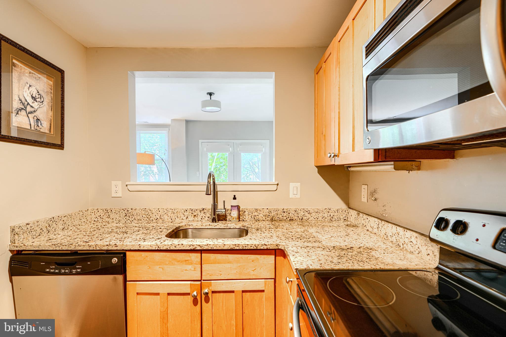 123 West Barre Street, Unit 103 Baltimore, MD 21201 - Photo 5 of 26 a kitchen with a sink a stove and a microwave