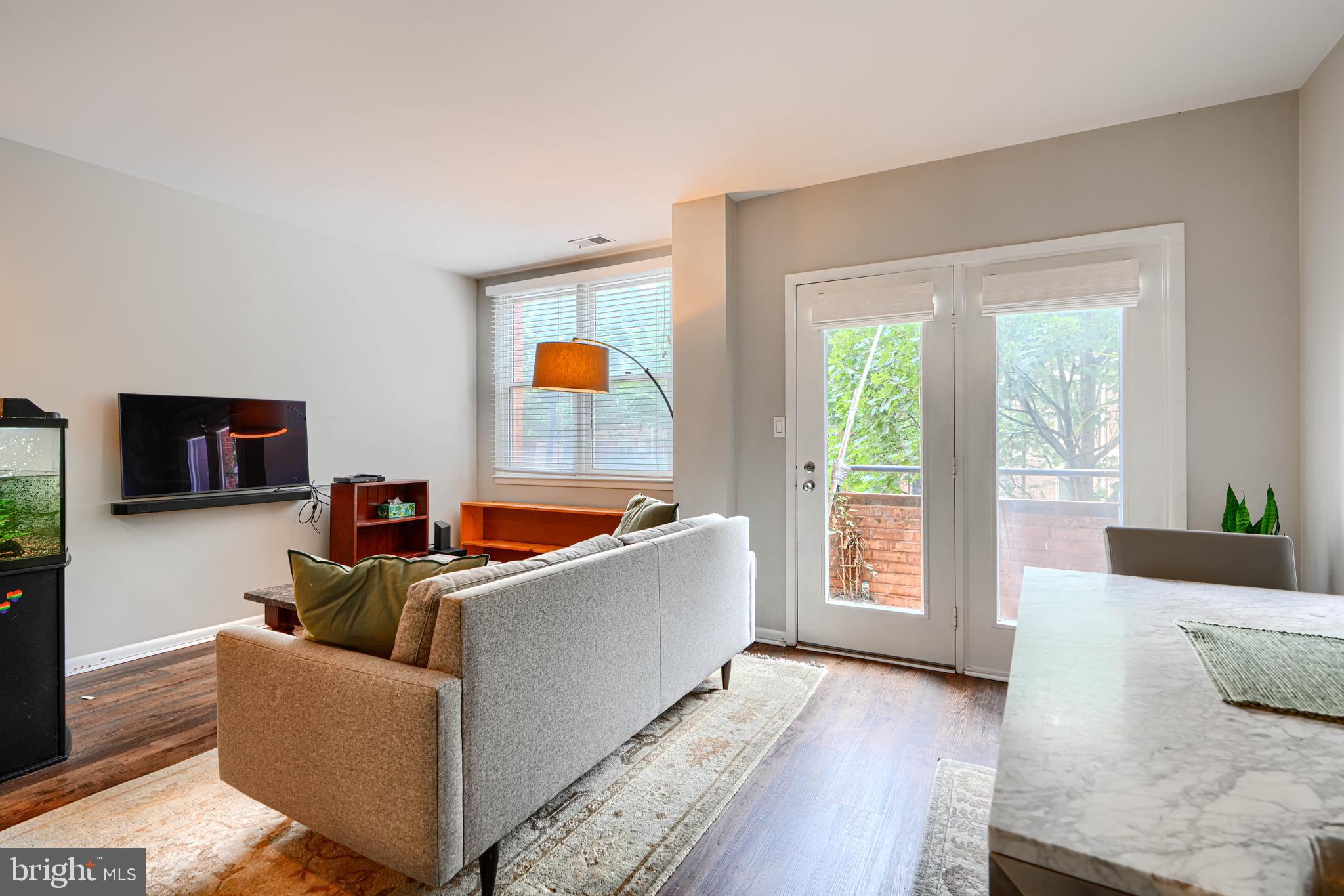 123 West Barre Street, Unit 103 Baltimore, MD 21201 - Photo 8 of 26 a living room with furniture and a flat screen tv