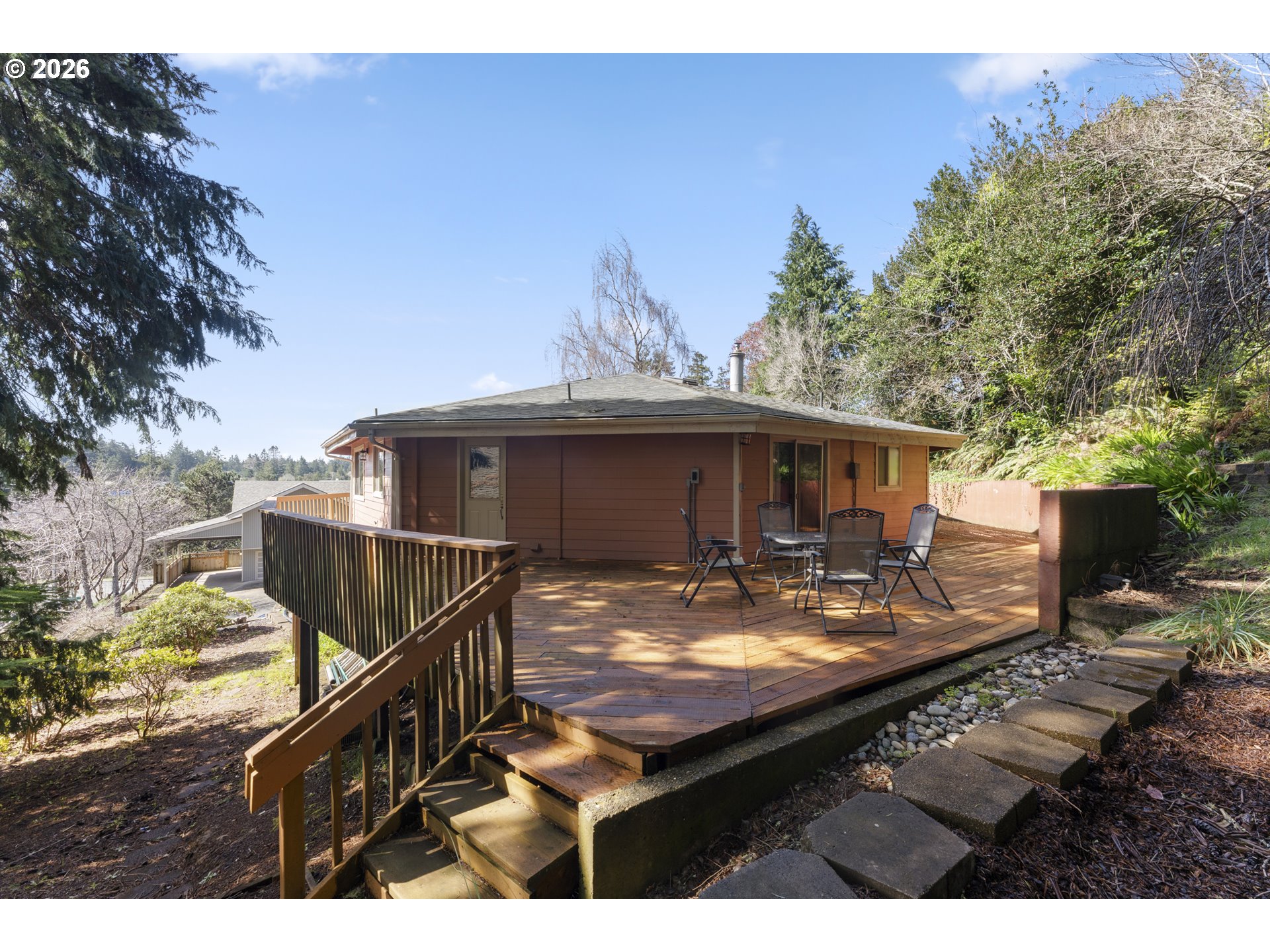 2453 Stephanie Lane North Bend, OR 97459 - Photo 34 of 48 a view of a house with backyard