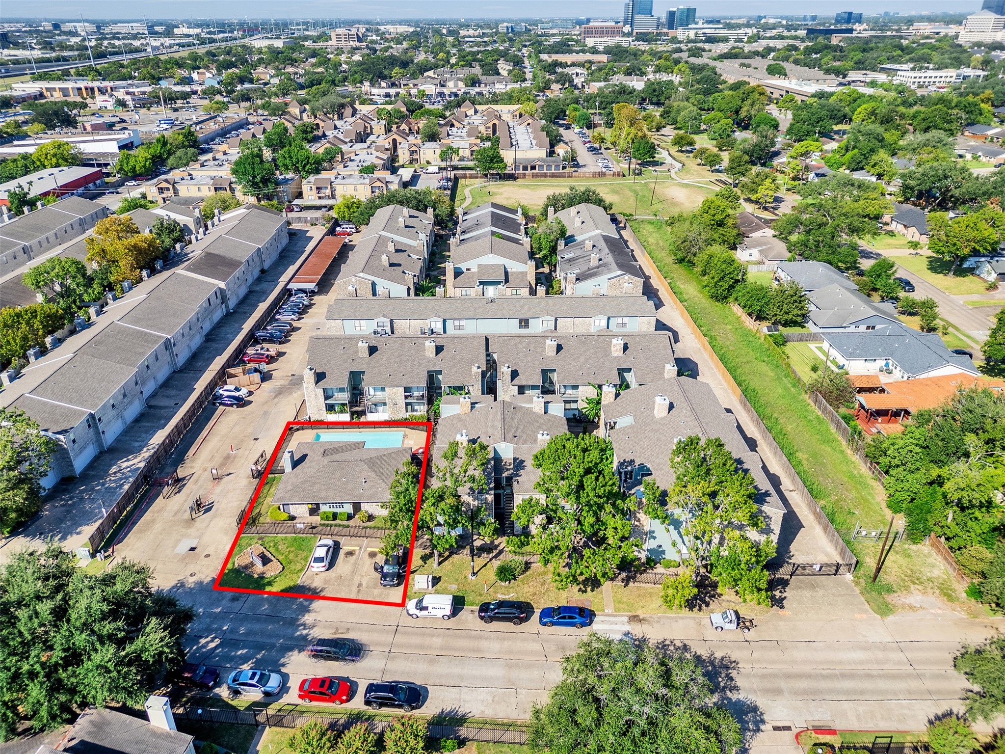 3764 Tanglewilde Street, Unit H8 Houston, TX 77063 - Photo 3 of 22 an aerial view of a city