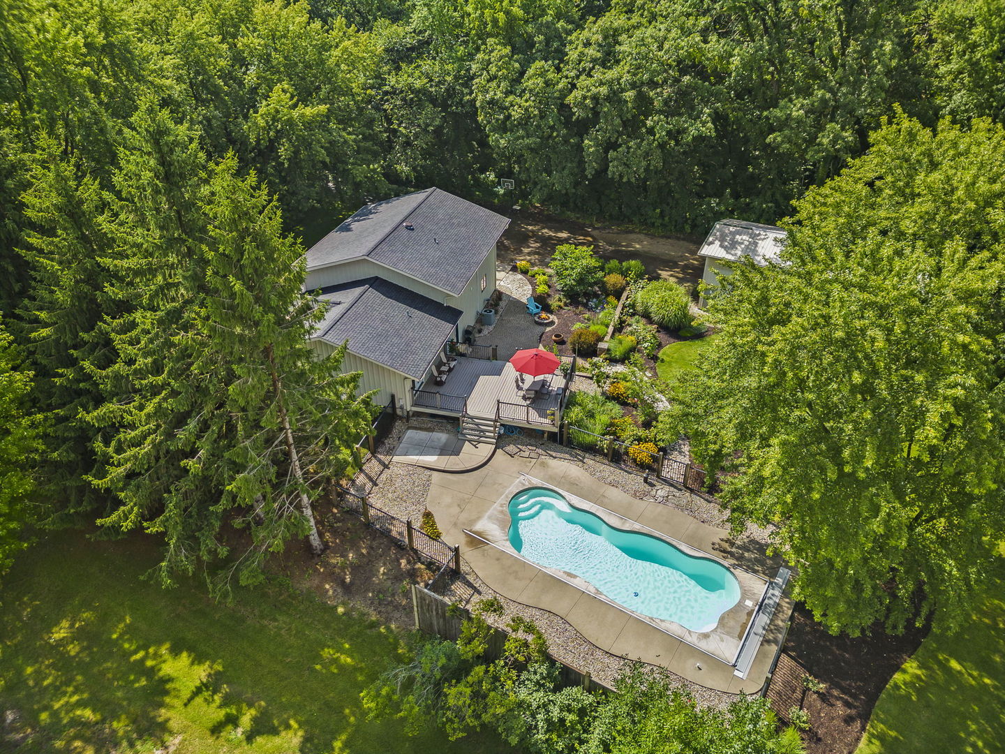 4083 West Sandwich Road Sandwich, IL 60548 - Photo 3 of 74 an aerial view of a house with a yard