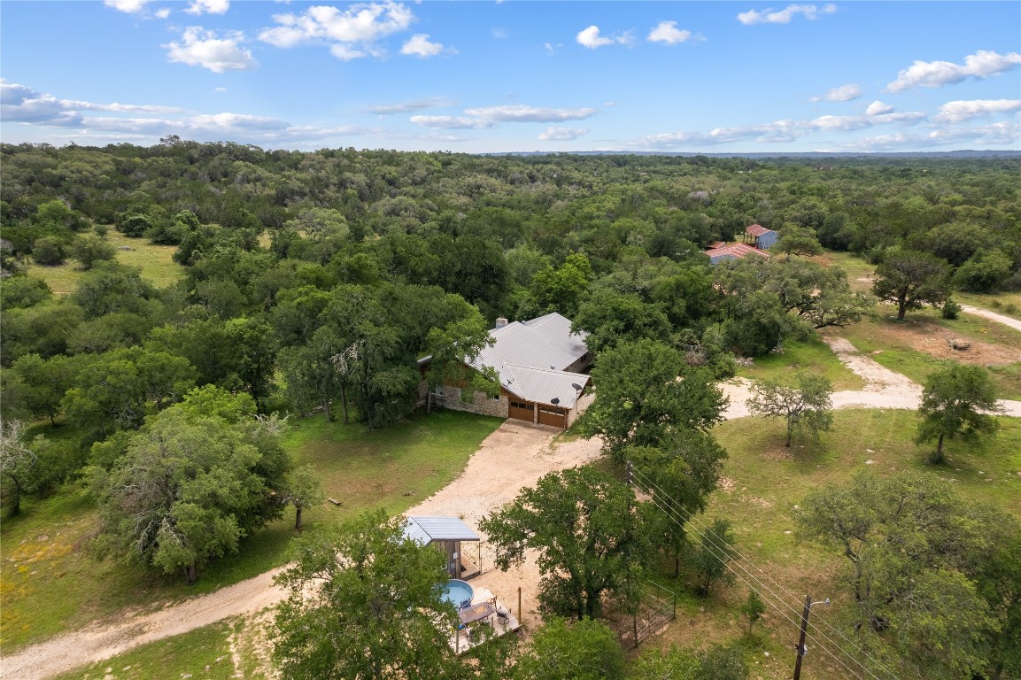 a view of a lake from a yard