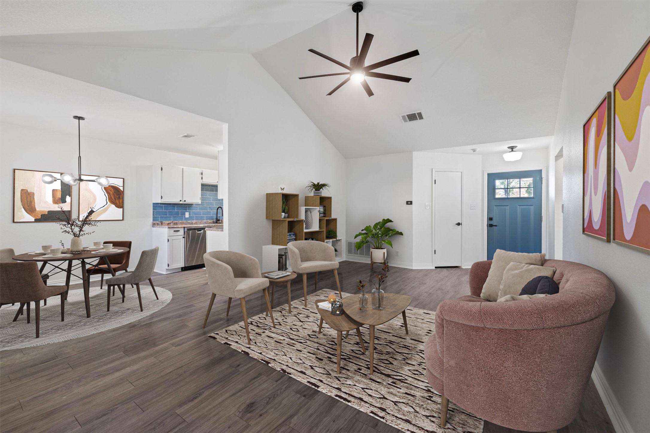 103 Raintree Drive Georgetown, TX 78626 - Photo 1 of 1 a living room with furniture and a chandelier