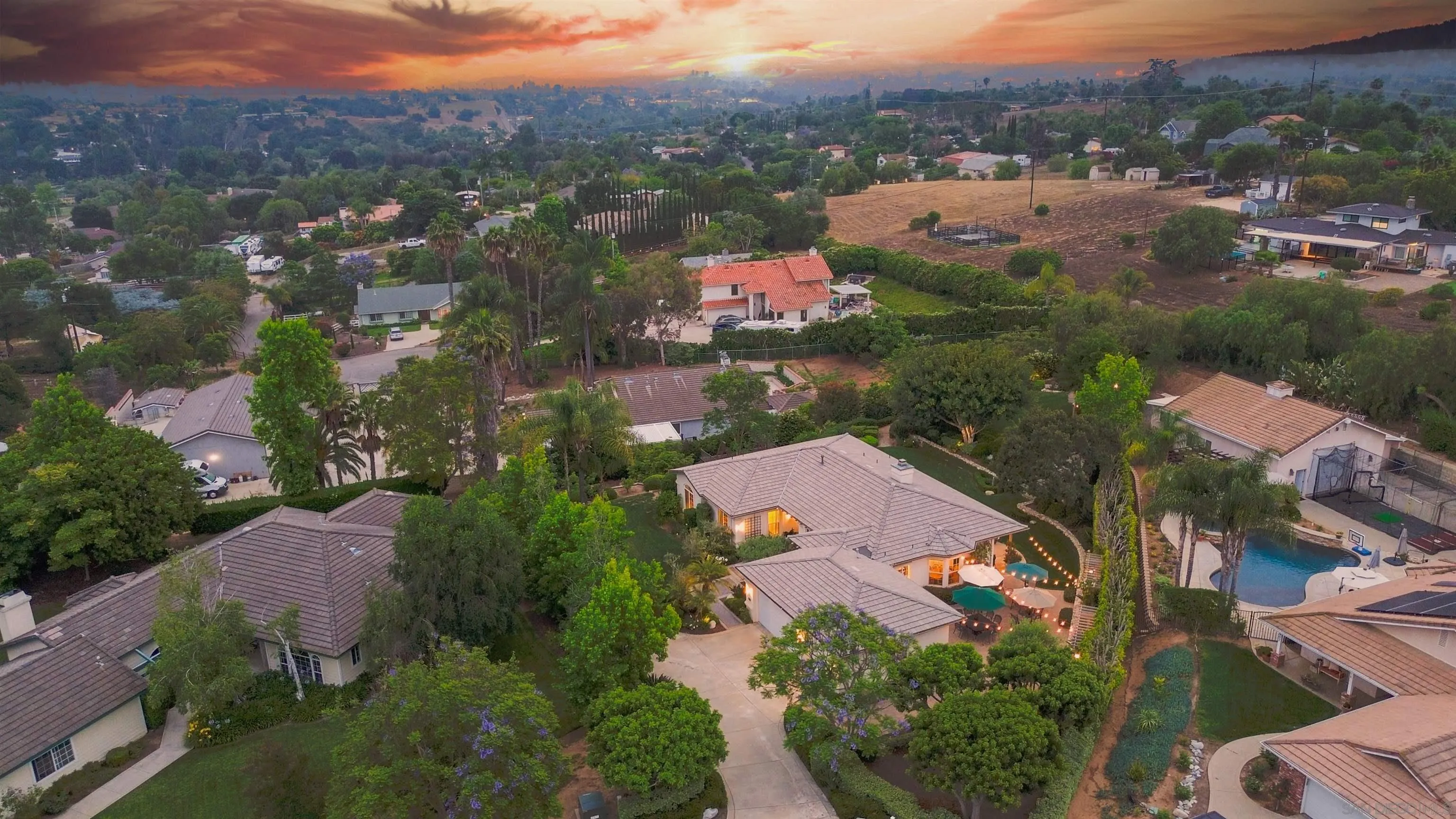 1411 Surrey Heights Fallbrook, CA 92028 - Photo 2 of 33 an aerial view of residential houses with outdoor space and trees