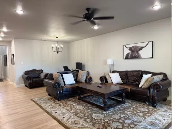 a living room with furniture