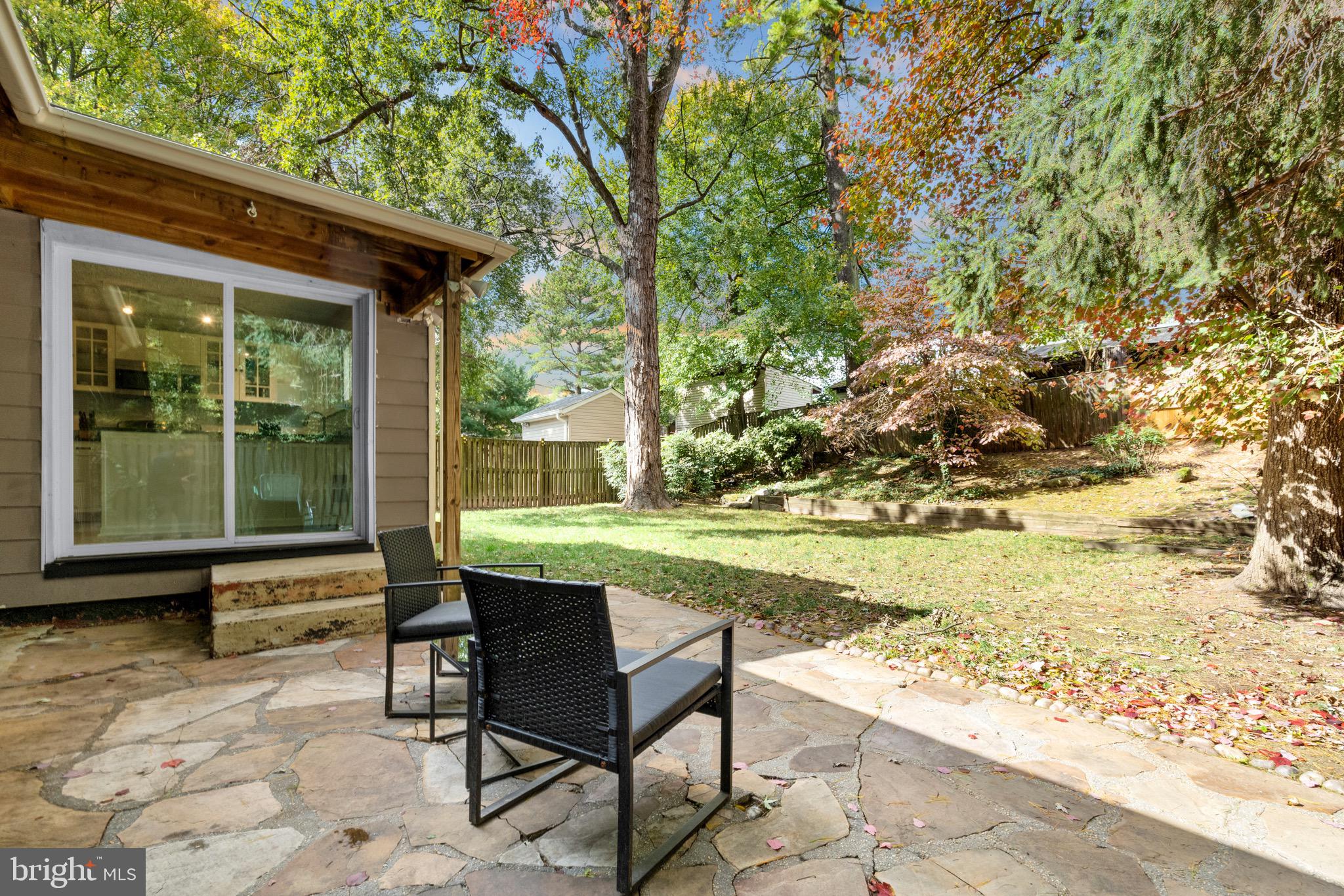 12312 Valleywood Drive Silver Spring, MD 20902 - Photo 48 of 65 a view of a chairs and table in patio with wooden fence