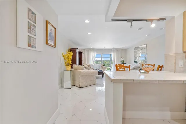 a view of living room and kitchen with furniture