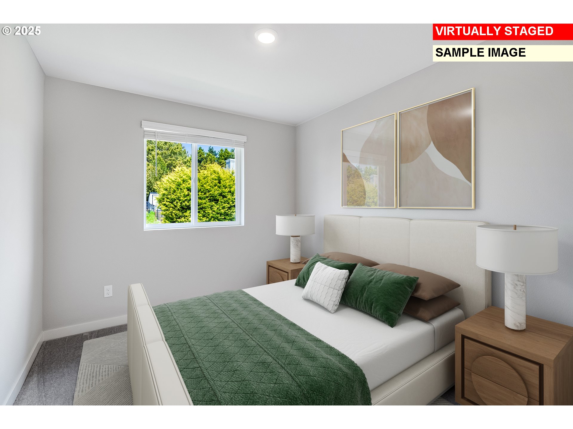 16586 Southwest Darling Lane Tigard, OR 97224 - Photo 16 of 25 a bedroom with a bed and a painting on the wall