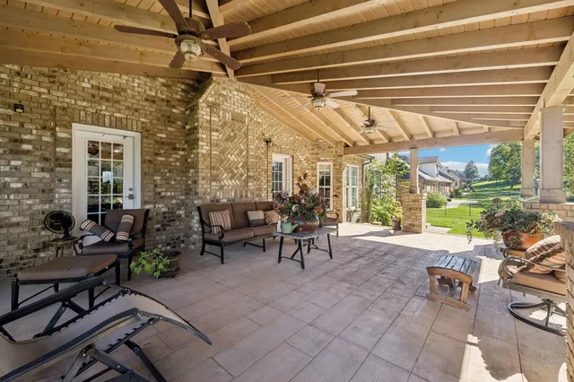 an aerial view of residential building with parking space