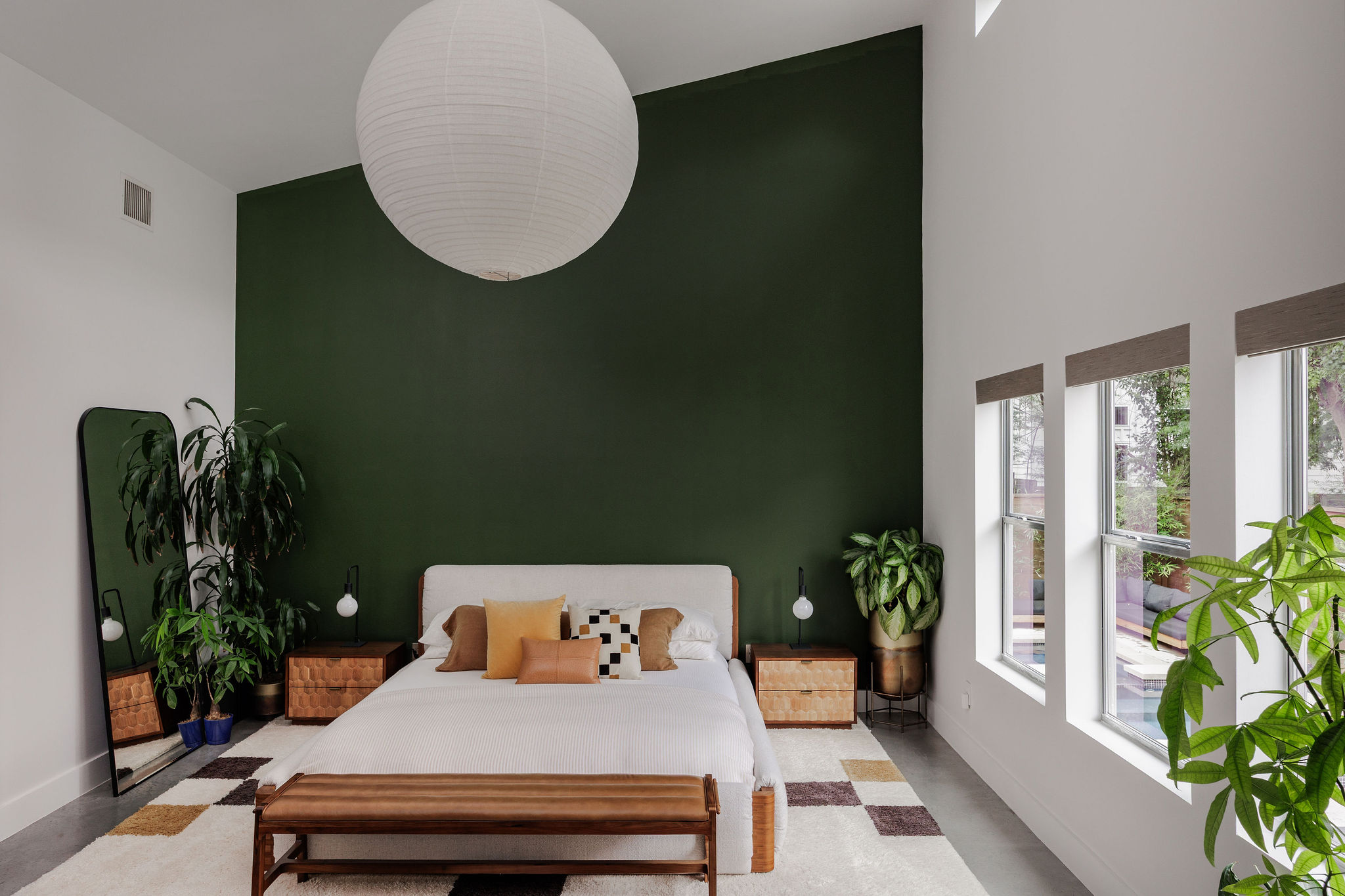 1605 Maple Avenue Austin, TX 78702 - Photo 19 of 33 Vaulted ceilings with a prominent circular pendant light