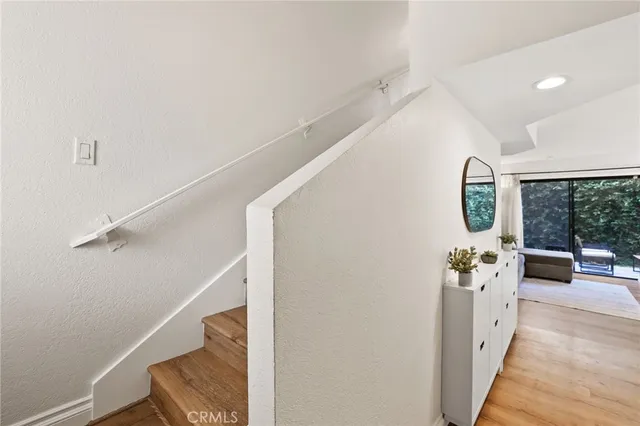workspace with wooden floor and windows