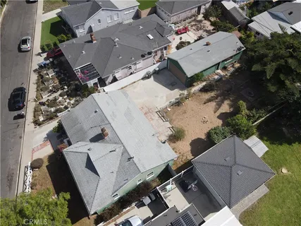 an aerial view of a white house