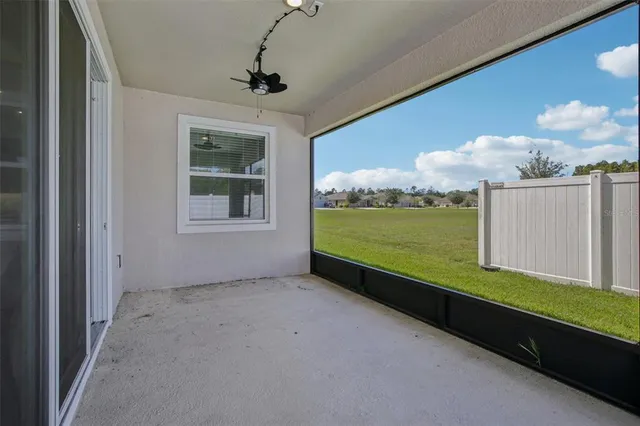 a view of a room with a window