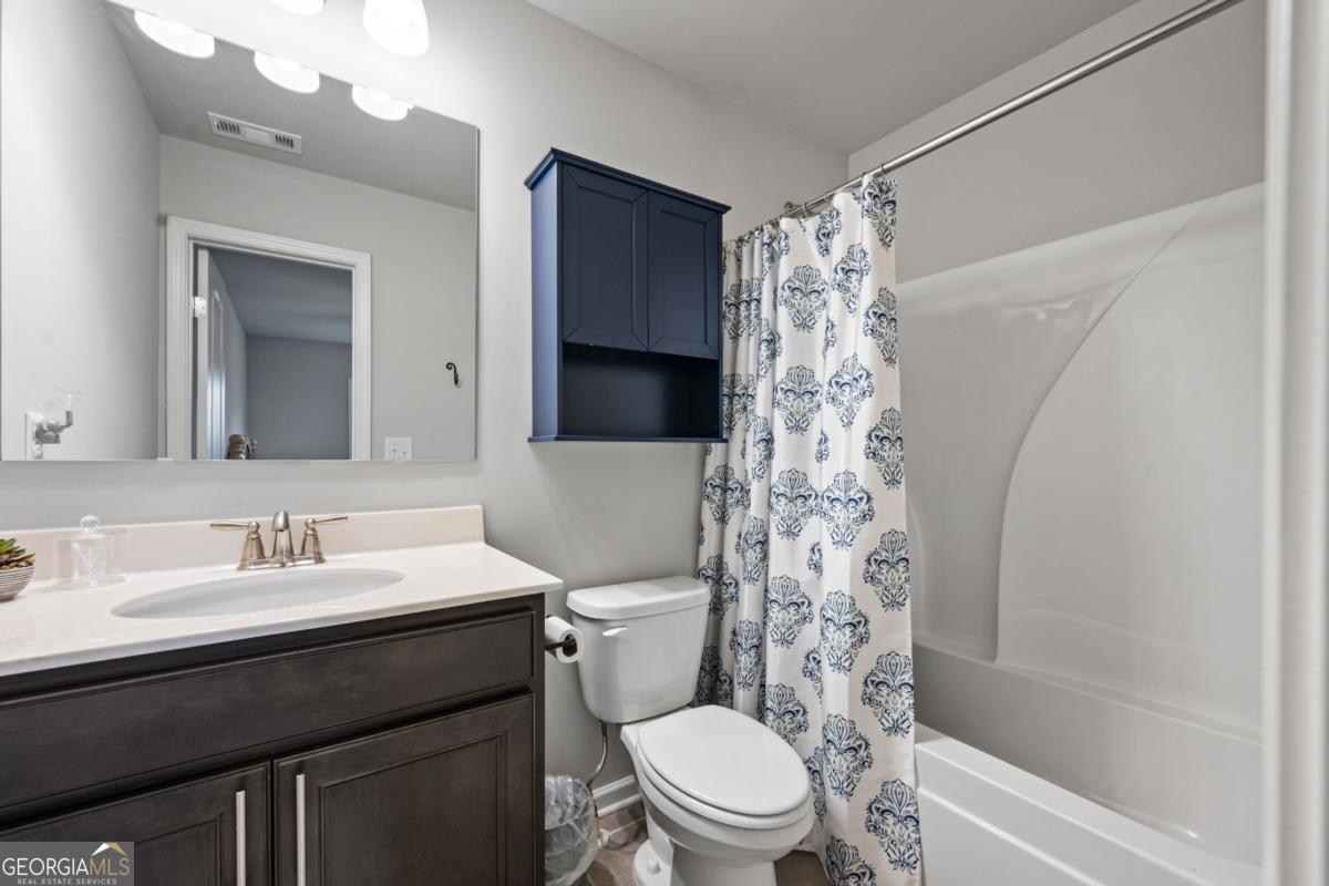 6780 Rambling Vale Dawsonville, GA 30534 - Photo 38 of 52 a bathroom with a sink a toilet and shower