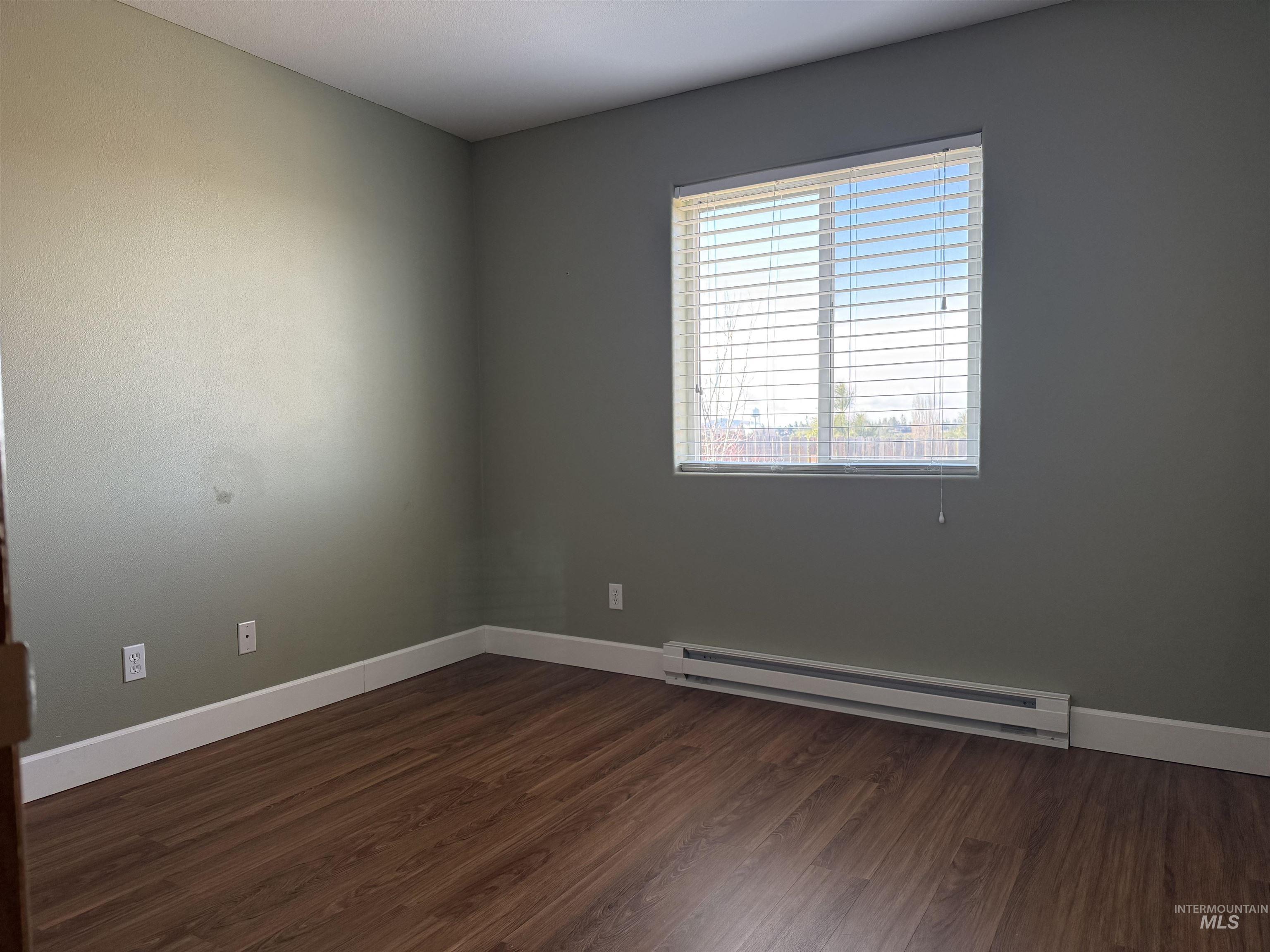 257 Pintail Lane Moscow, ID 83843 - Photo 11 of 28 Spare room featuring baseboard heating and dark wood finished floors