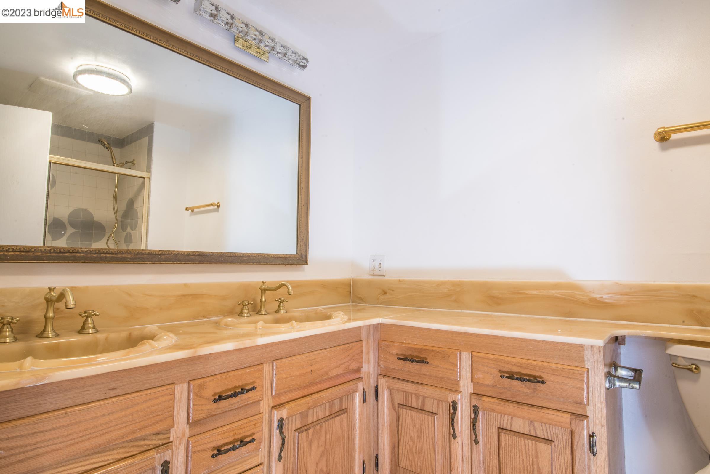 2205 Curtis Street Berkeley, CA 94702 - Photo 17 of 38 a bathroom with a sink and a mirror