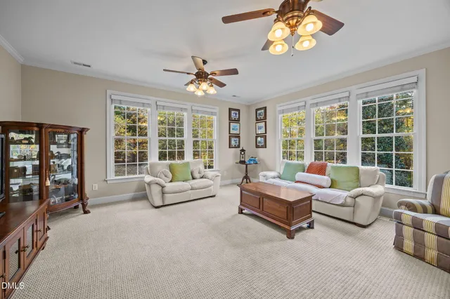 a room with table and window