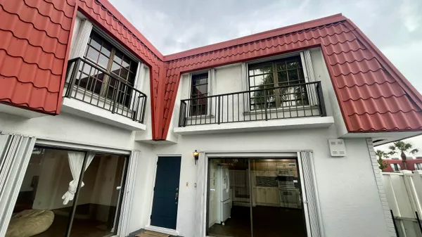 a view of an entrance of the building
