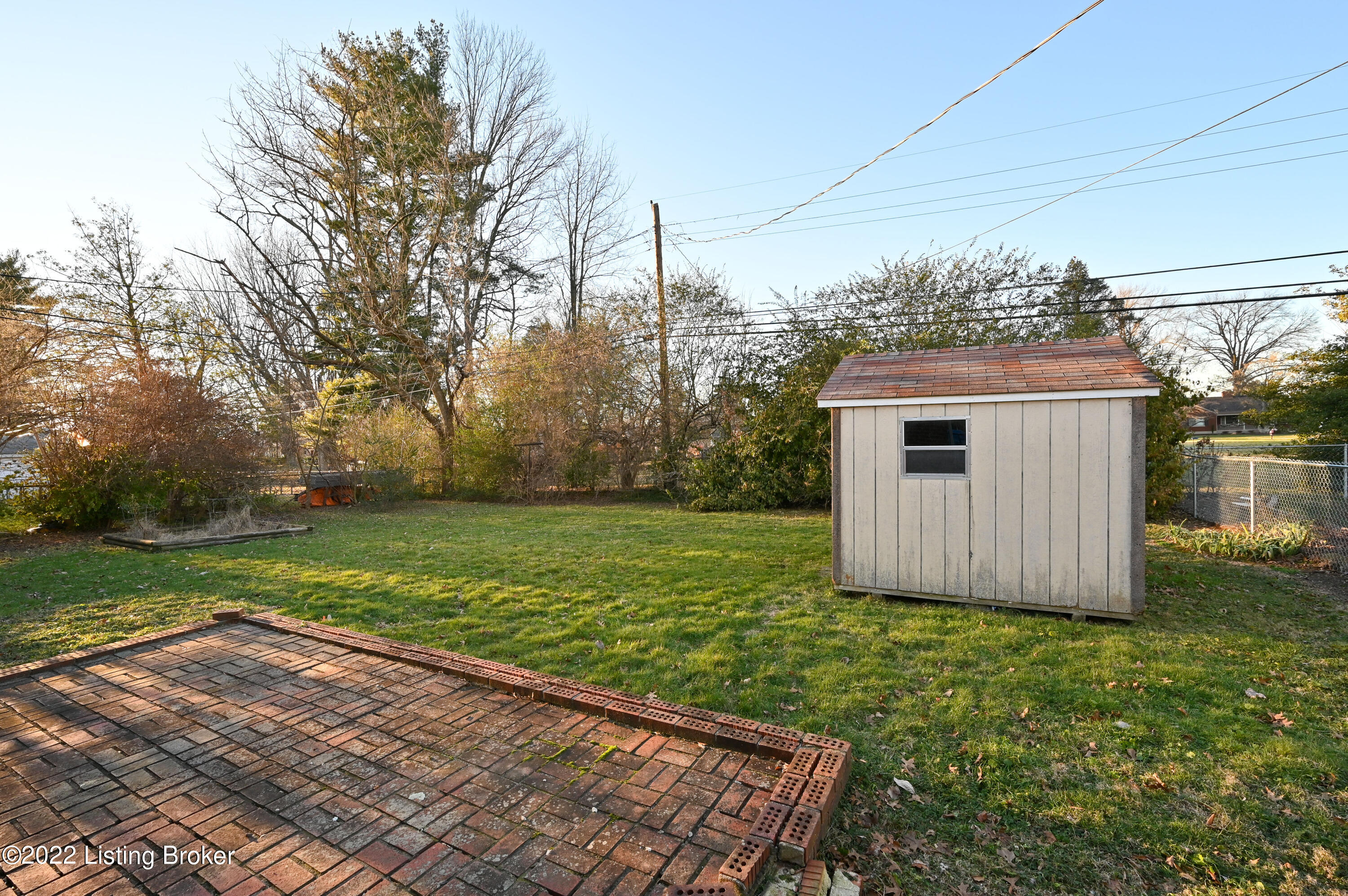 The brick patio is the ideal place for a cookout with friends and family