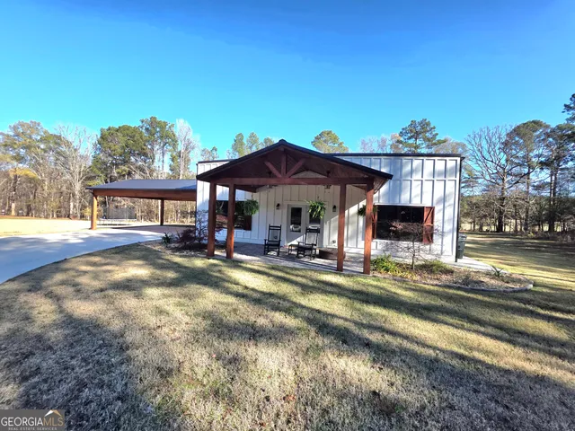 a view of a house with a patio