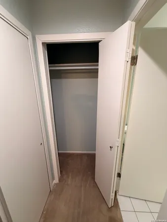 a view of wooden door
