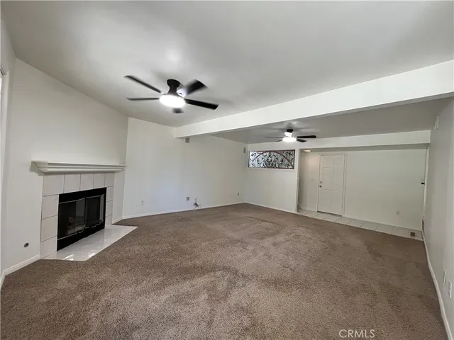 a view of a livingroom with a fireplace