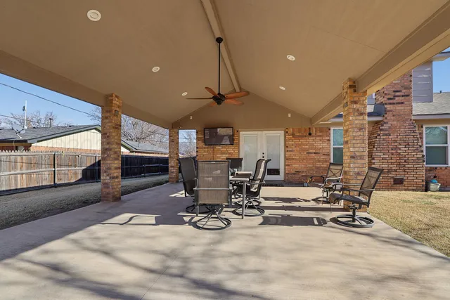 a view of a house with a patio