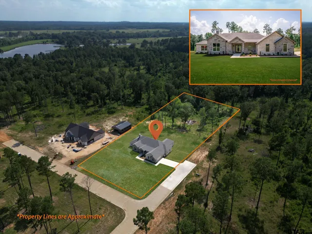 an aerial view of a residential houses with outdoor space