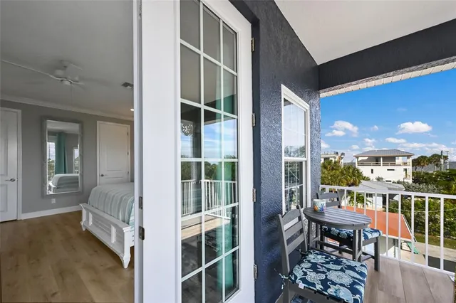 a view of a swimming pool with lounge chair