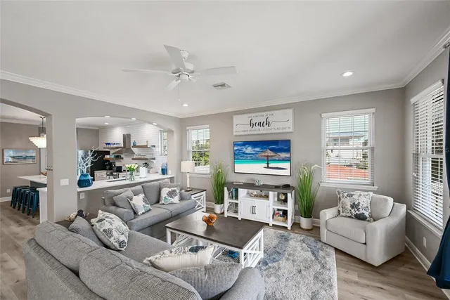 a living room with fireplace furniture and a flat screen tv
