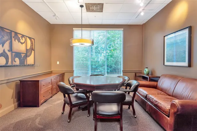 a room with a table and a chair