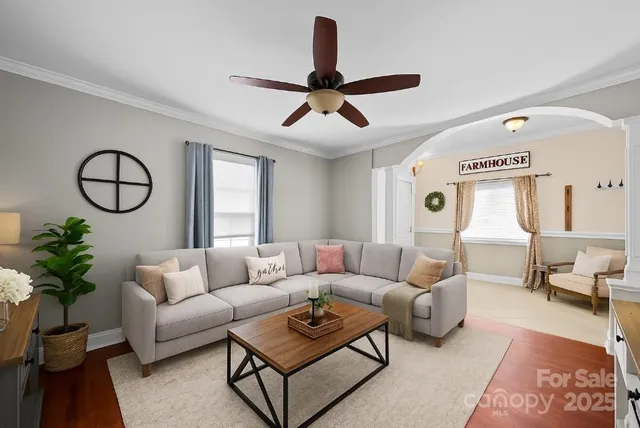 a living room with furniture