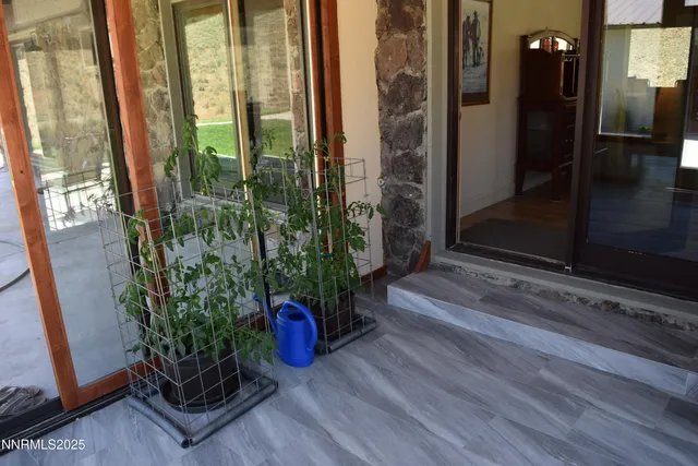 a view of a car parked in garage